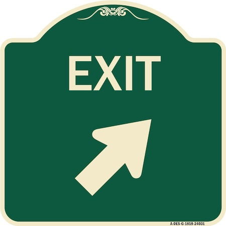 Signmission Exit Exit with Right Arrow Heavy-Gauge Aluminum Architectural Sign, 18" H, 18" L, G-1818-24031 A-DES-G-1818-24031